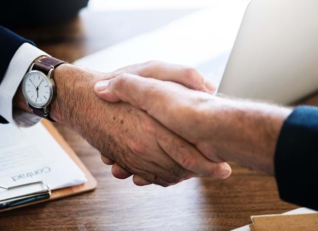 Two men shaking hands