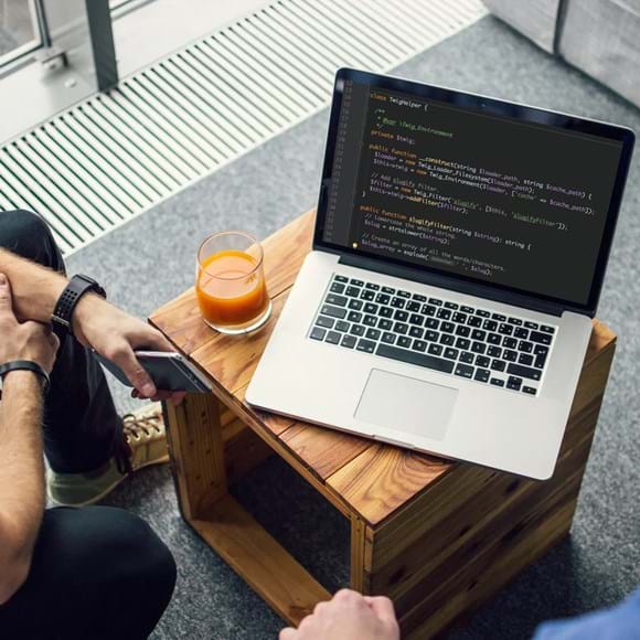 Laptop on the table