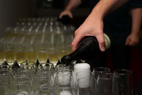 Image Shows Champagne Being Poured Into Glasses